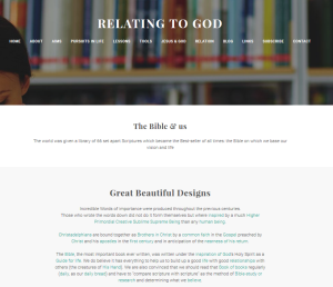 Relating to God (Weebly website) Bible & us page