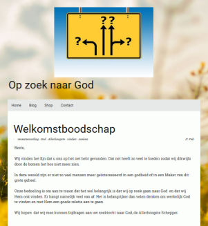 Op zoek naar God (Looking for God) (Jimdo website)